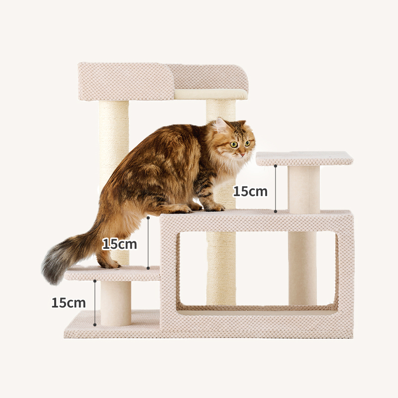 シニア猫にやさしいローステップタワー（高さ72cm 据え置き型 シニア猫